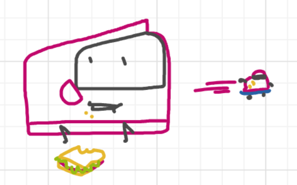 A panel from Running Duos, episode four of the Board Boards object show by Furretwalk/WalkingFurret.